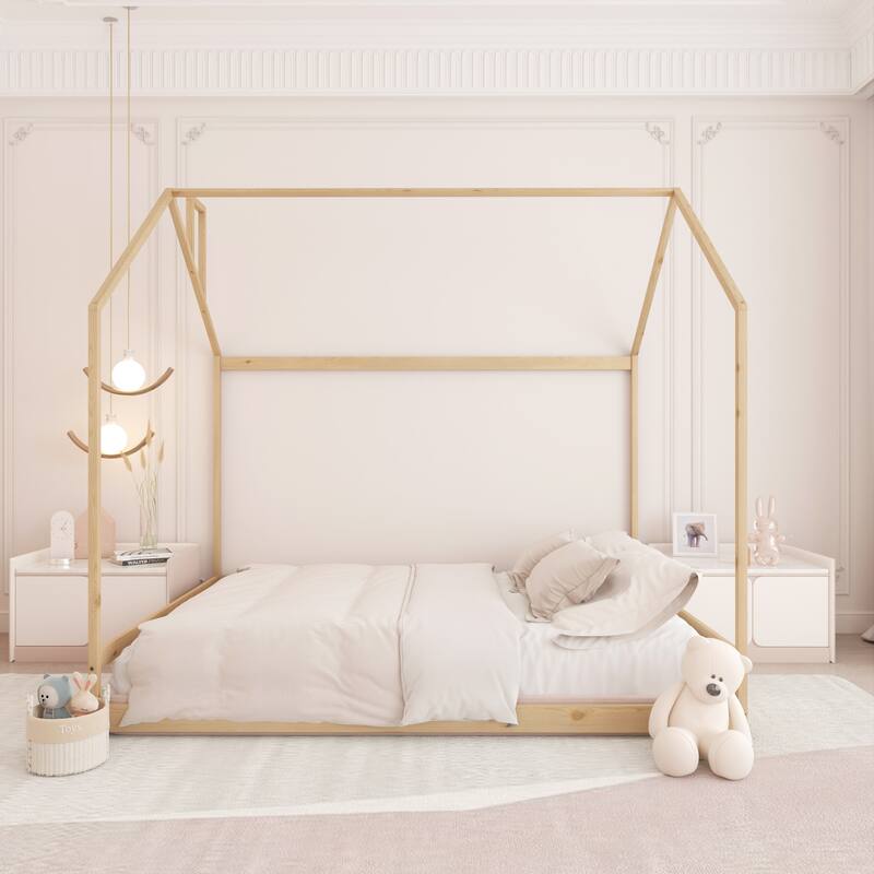 Full Size House Bed Wood Bed