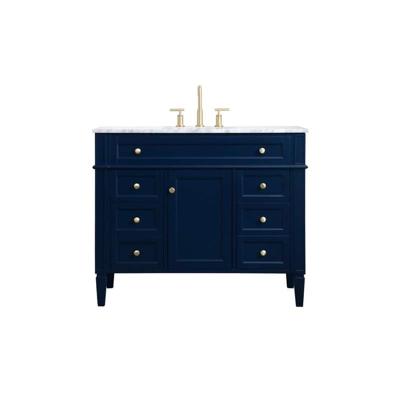 Elegant Lighting VF12542 Park Avenue 42" Free Standing Single Basin - Blue - Painted