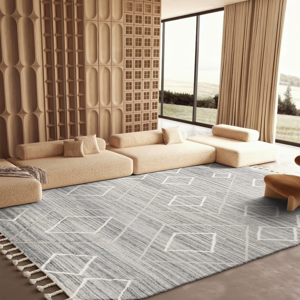 SAFAVIEH Handmade Casablanca Shag Sonoko Tribal Wool Rug