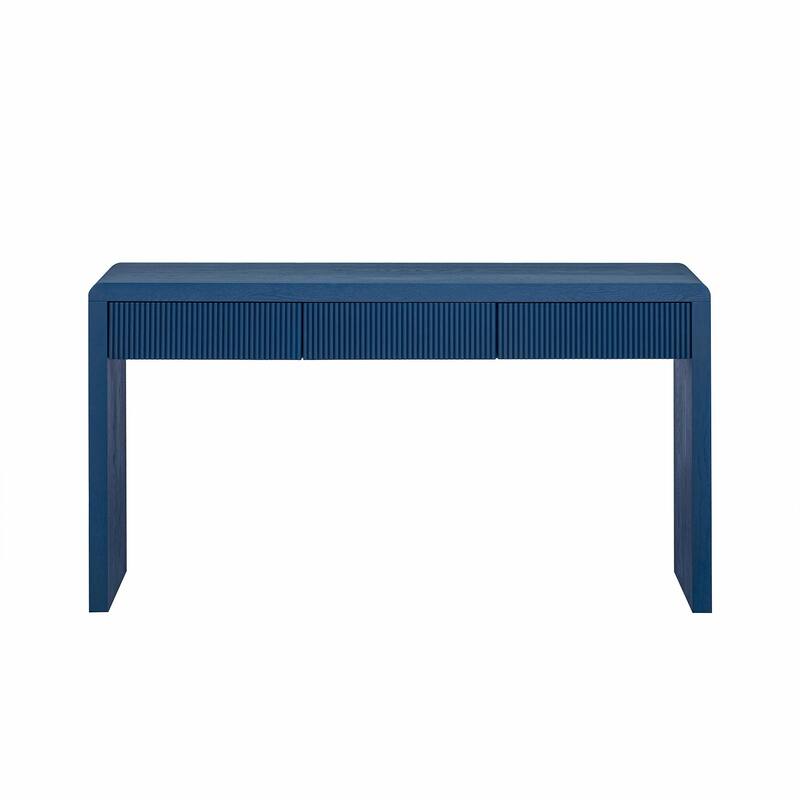 Rustic Console Table with 3 Fluted Drawers