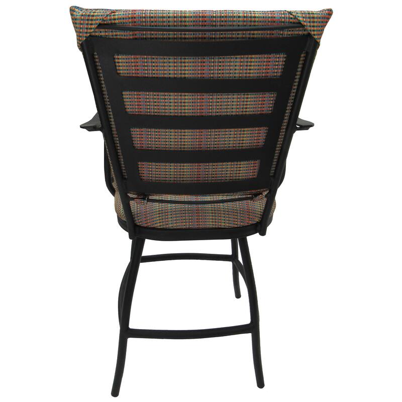 Swivel Counter 26" Bar Stool with a Padded Back - Jenna - Black Frame - 26 inch Seat