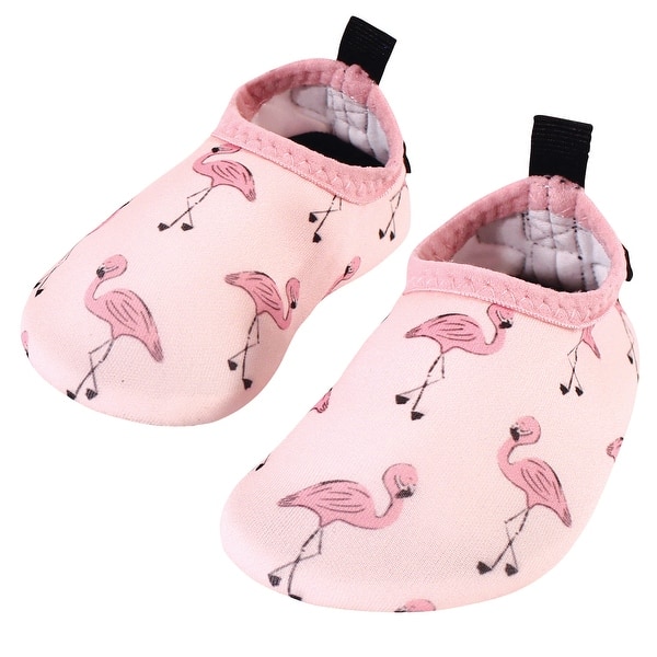slide 1 of 1, Hudson Baby Infant and Toddler Water Shoes for Sports, Yoga, Beach and Outdoors, Flamingo, 0-6M/1-2 Infant 0-6M/1-2 Infant - Baby and Toddler Flamingo