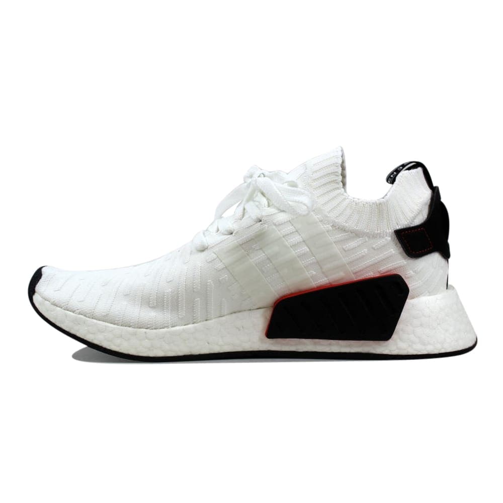 nmd r2 primeknit white black