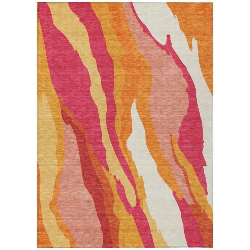 HomeRoots Abstract Transitional Rectangle Outdoor Rug