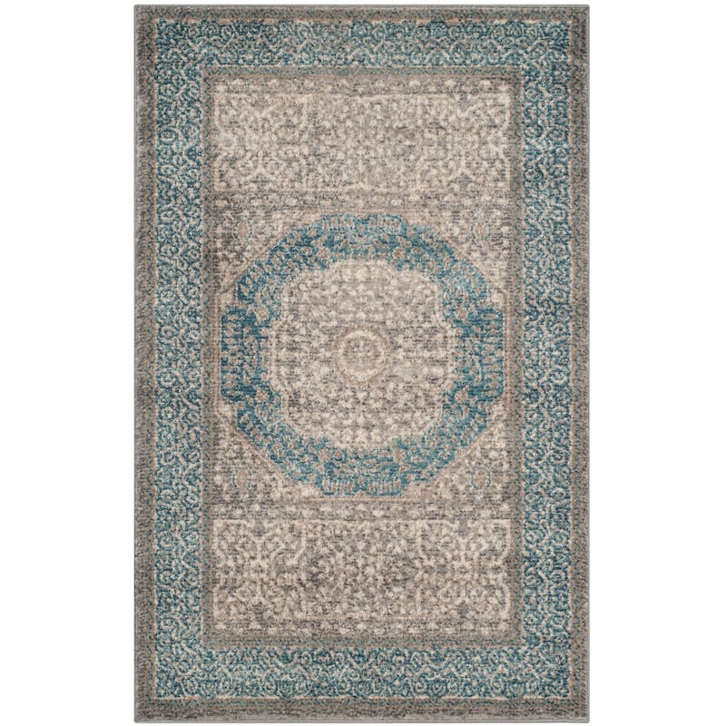 SAFAVIEH Sofia Glenna Vintage Oriental Medallion Rug - 2'6" x 4' - Light Grey/Blue