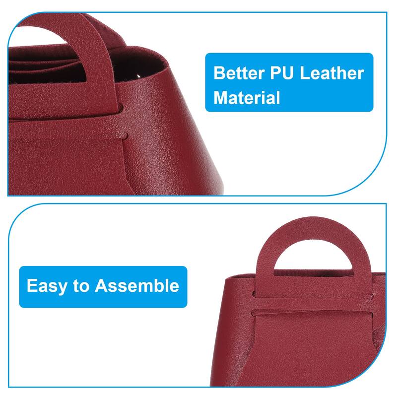 10Pcs PU Leather Gift Boxes with Handles, Wedding Candy Bags