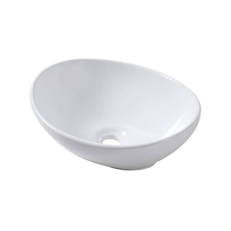 Above Counter Vessel Sink in White - White