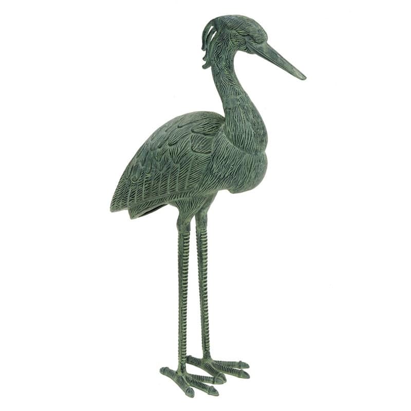 Achla Designs Stately Great Blue Heron, 31.5 Inch Tall, Blue-Grey Verdi Painted Finish