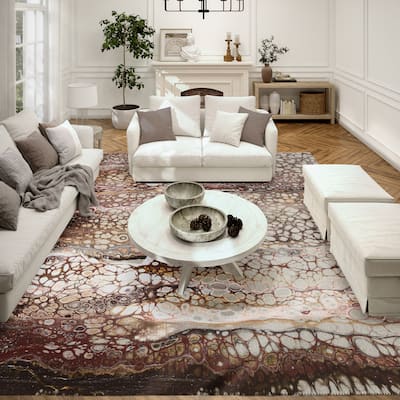 Indoor/ Outdoor Addison Karina Abstract Area Washable Rug