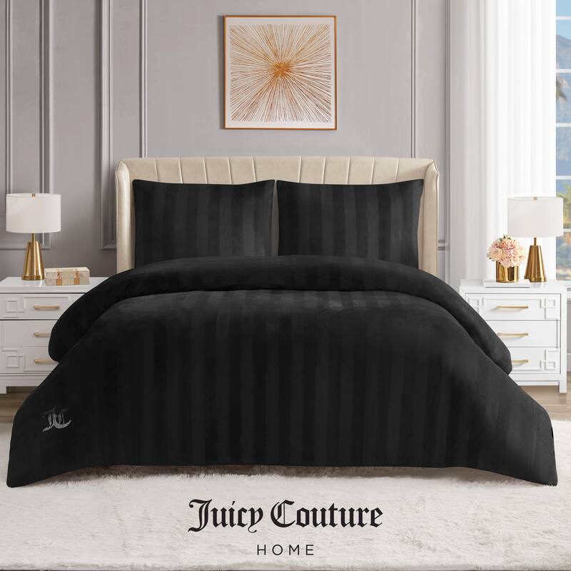 Juicy Couture Jenny Velour Striped Jacquard Duvet Sets