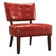 preview thumbnail 11 of 13, Charlotte Faux Leather Armless Accent Chair by iNSPIRE Q Classic Cherry Red