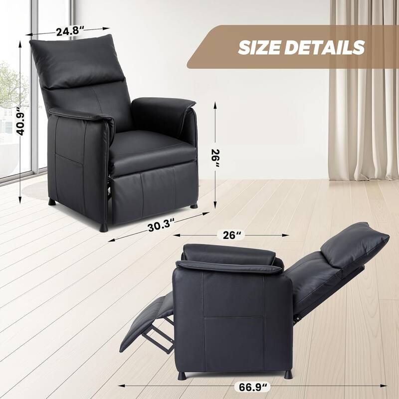 Elertric Single PU Leather Recliner Sofa Chair with Massage and Heat