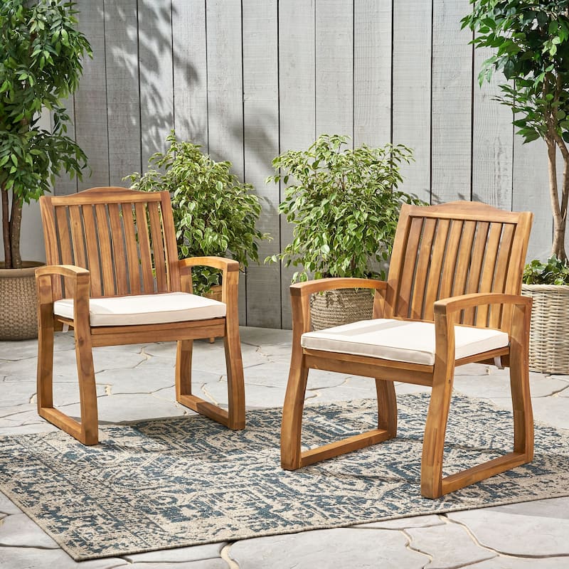 Christopher Knight Home Acacia Wood Dining Chairs - Cream