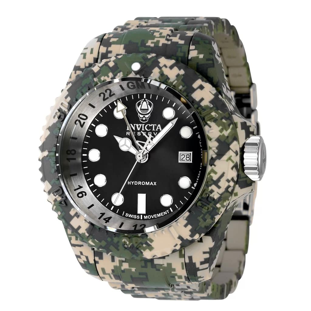 Invicta Men's 40462 Reserve Quartz 3 Hand Black Dial Watch