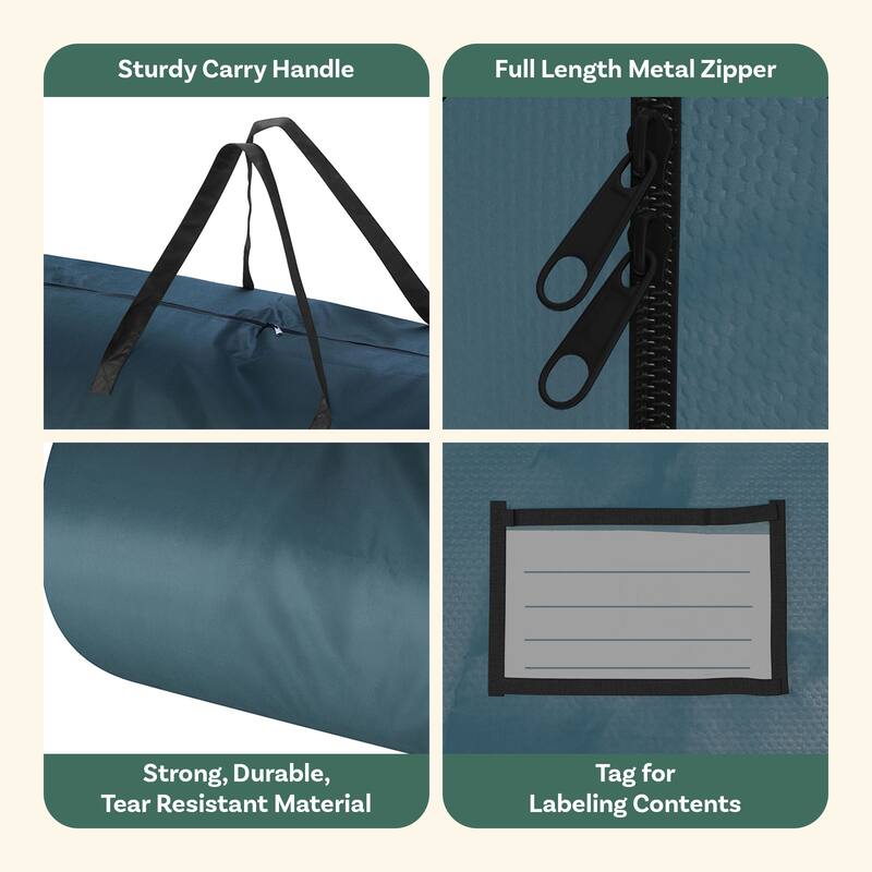 Christmas Tree Storage Bag - Zippered Canvas Sack Fits 12-Foot Artificial Trees by Tiny Tim Totes