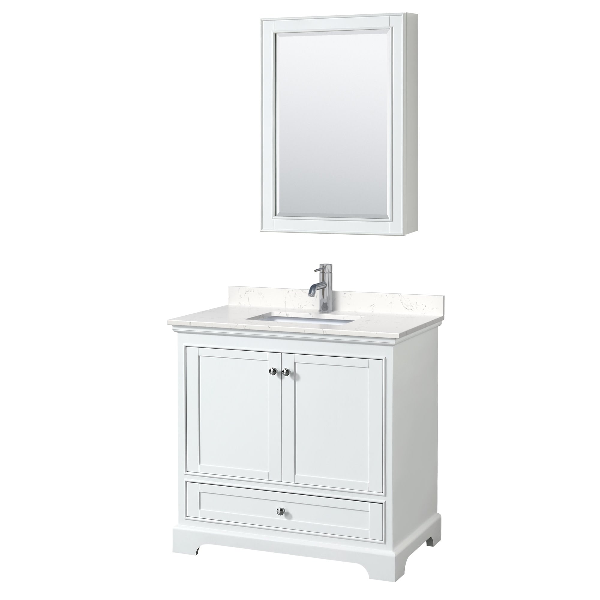 Wyndham Collection Deborah 36" Free Standing Single Basin Vanity Set