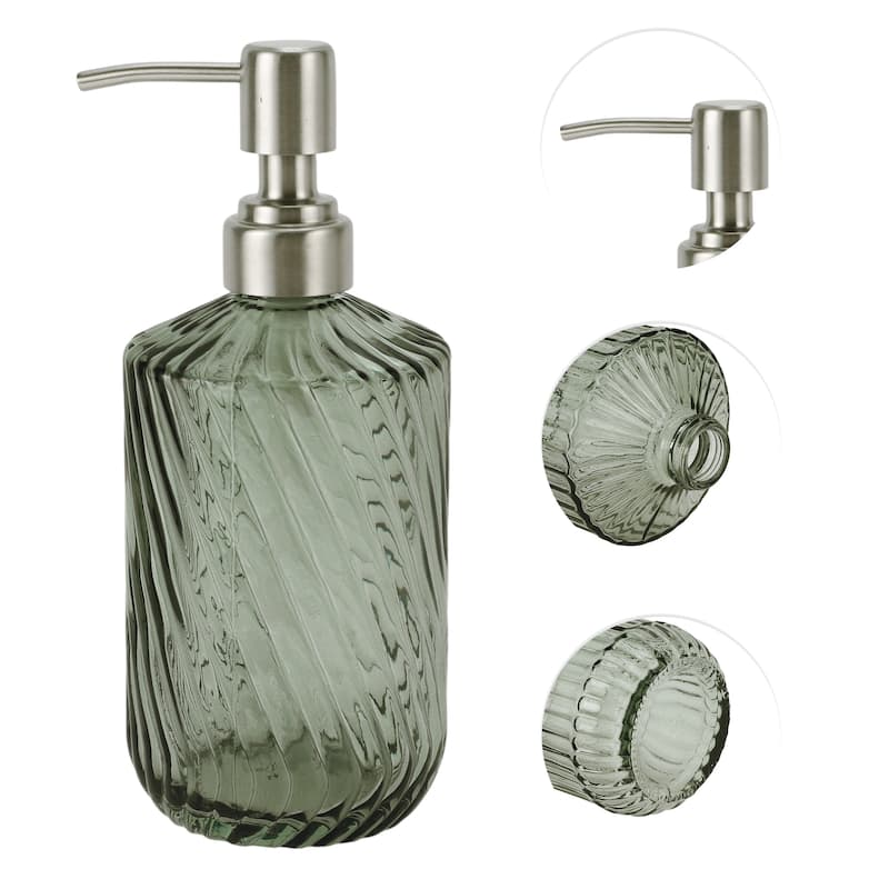 Simple Twill Lines Soap Pump Dispenser for Bath 450ml 1 Pcs