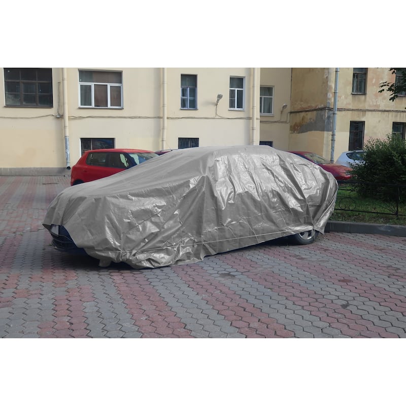 Boen 20 x 20 Silver/Black Heavy-Duty Polyethylene Tarps
