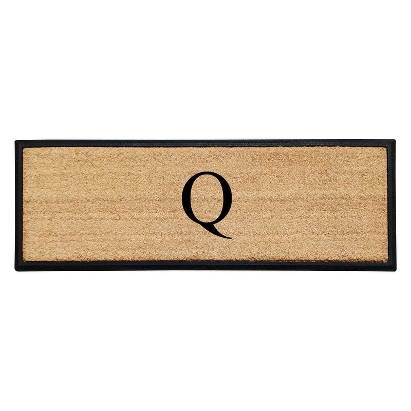 A1HC Rubber/Coir Molded Monogrammed Double Doormat 18"x48" - Monogrammed Q
