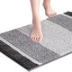 preview thumbnail 1 of 5, Subrtex Rugs Chenille Gradient Stripe Pattern Soft Plush Bath Rug Shower Water Absorbent Mat 16"*24" - Gray