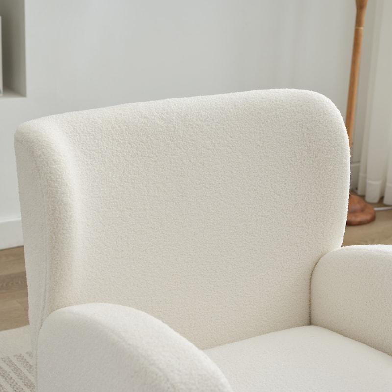 Beige 28.75" Wingback Accent Chair