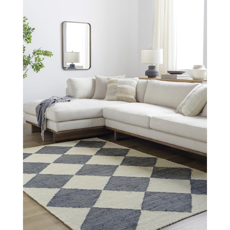 Livabliss x Vivir Antho Modern Area Rug - 2'6" x 8' - Denim