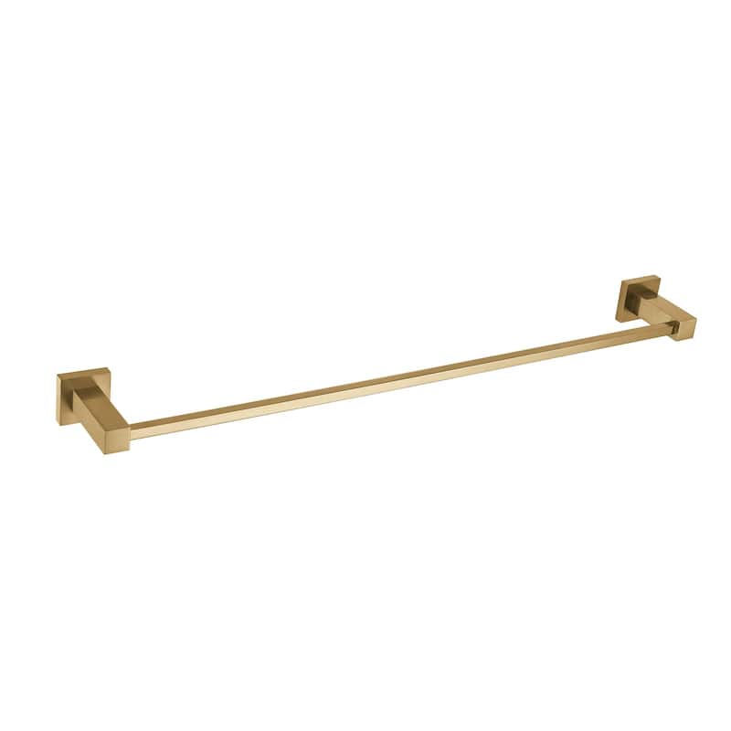 Cube 24 inch Bathroom Towel Bar - Brushed Brass
