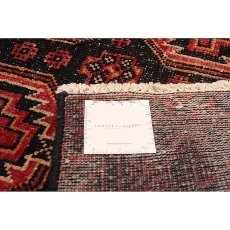 ECARPETGALLERY Hand-knotted Baluch Black Wool Rug - 3'10 x 8'1