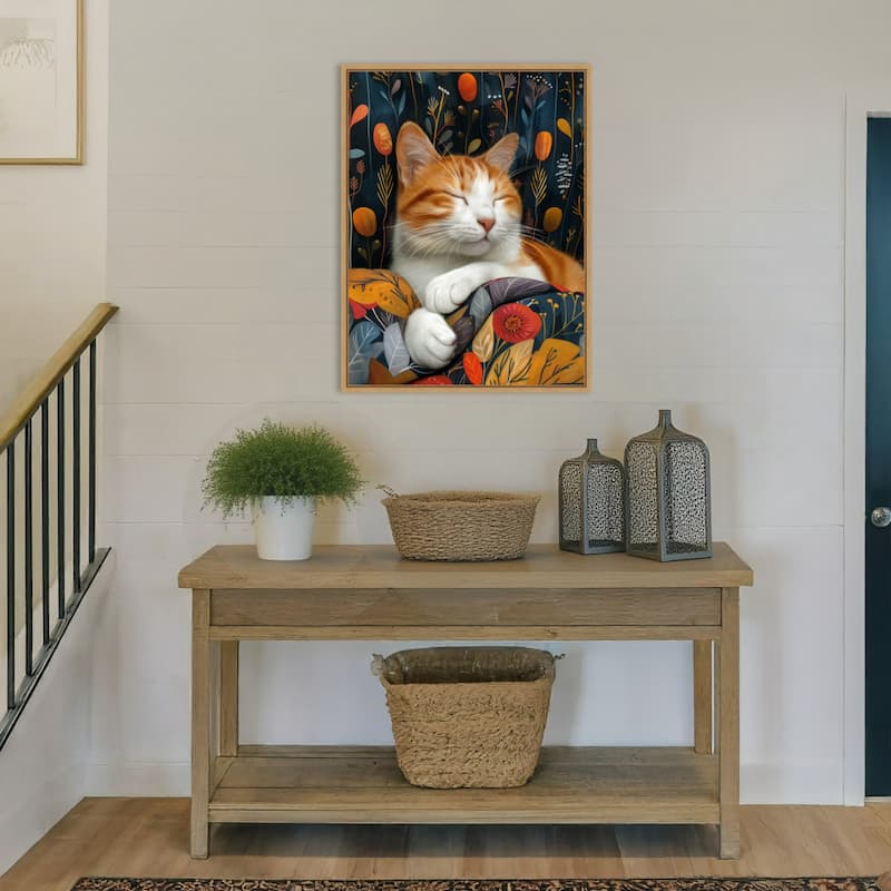 Kitty by Justyna Jaszke Framed Canvas Wall Art