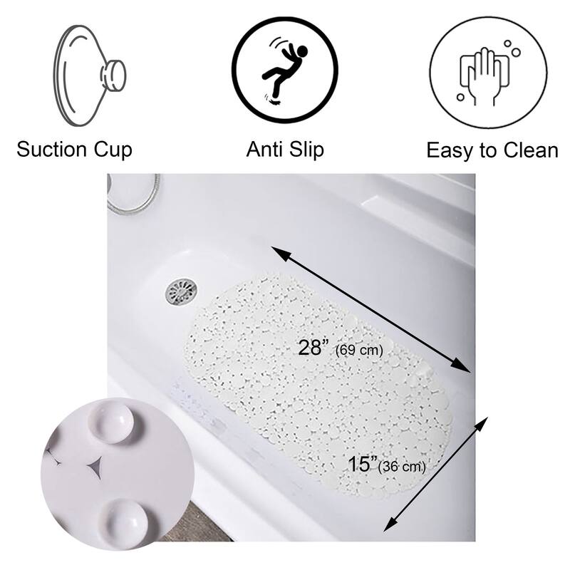 Bubbles Non-Slip Oval Bathtub Mat 28 L x 15 W
