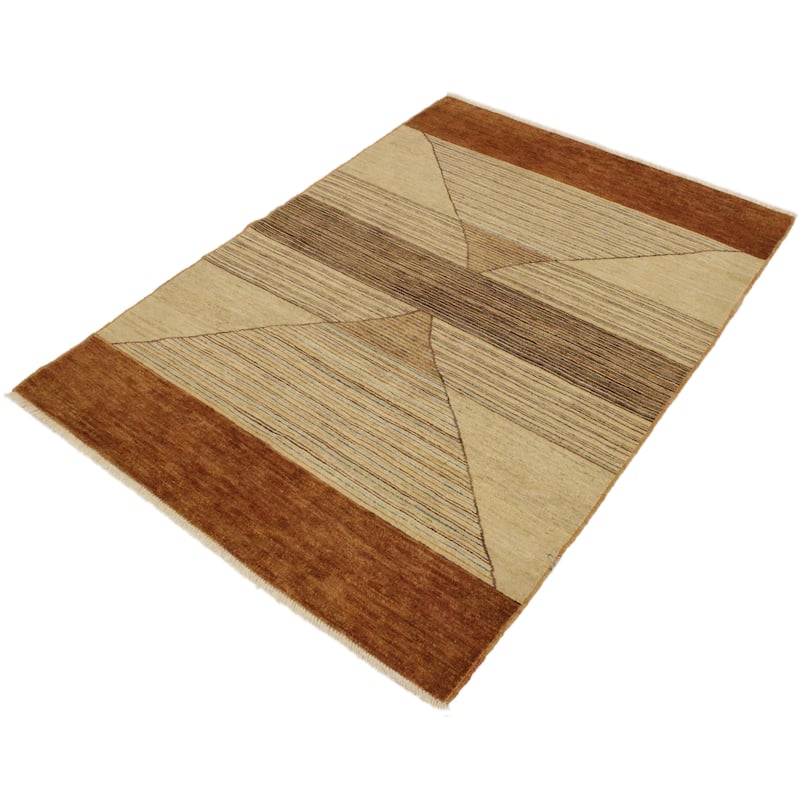 Chic hourglass Echo Gabbeh Hand Knotted Wool Area Rug