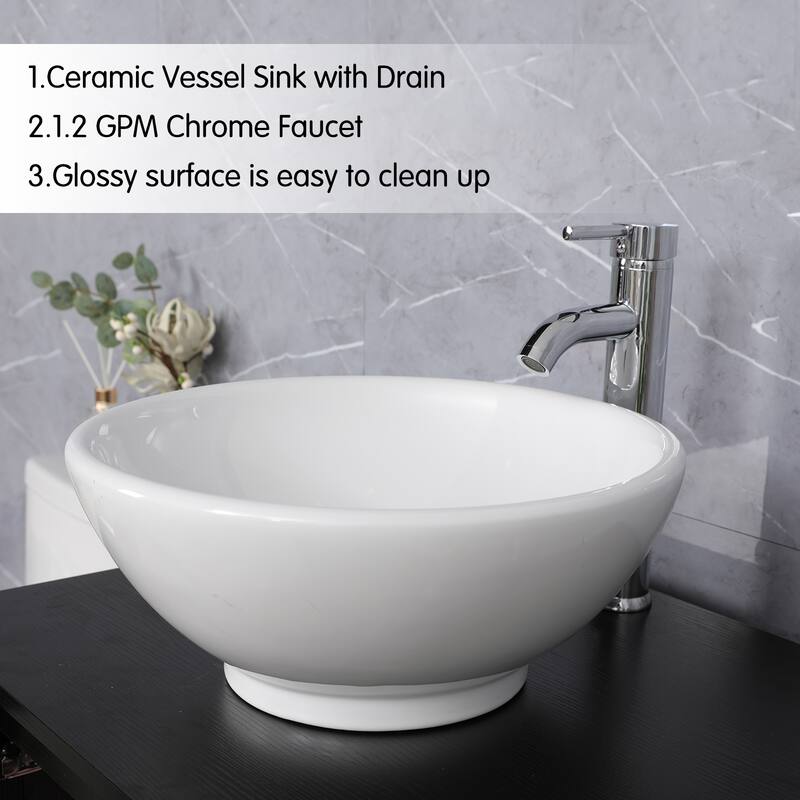 36" Bathroom Vanity with Sink Set Side Cabinet