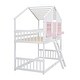 preview thumbnail 18 of 17, Twin over Twin House Bunk Bed with Roof ,Window,Window Box, Door,with Safety Guardrails and Ladder