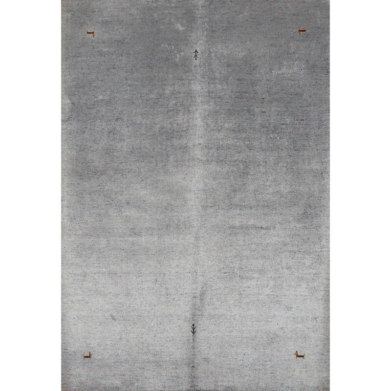 Hand Knotted Oriental 100% Wool Carpet Tribal Animal Pictorial Multi-Colored Gabbeh Area Rug - 7' 4'' X 5' 5''