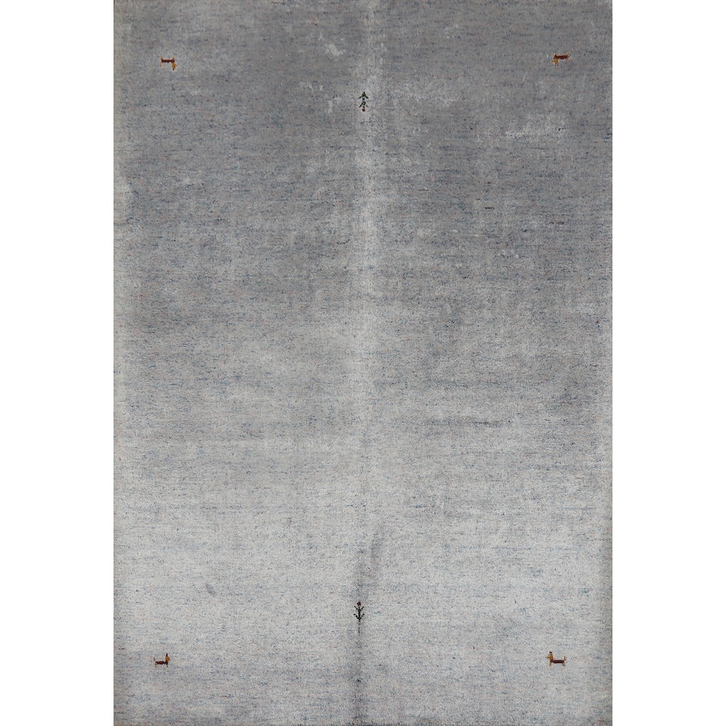 Hand Knotted Oriental 100% Wool Carpet Tribal Animal Pictorial Multi-Colored Gabbeh Area Rug - 7' 4'' X 5' 5''