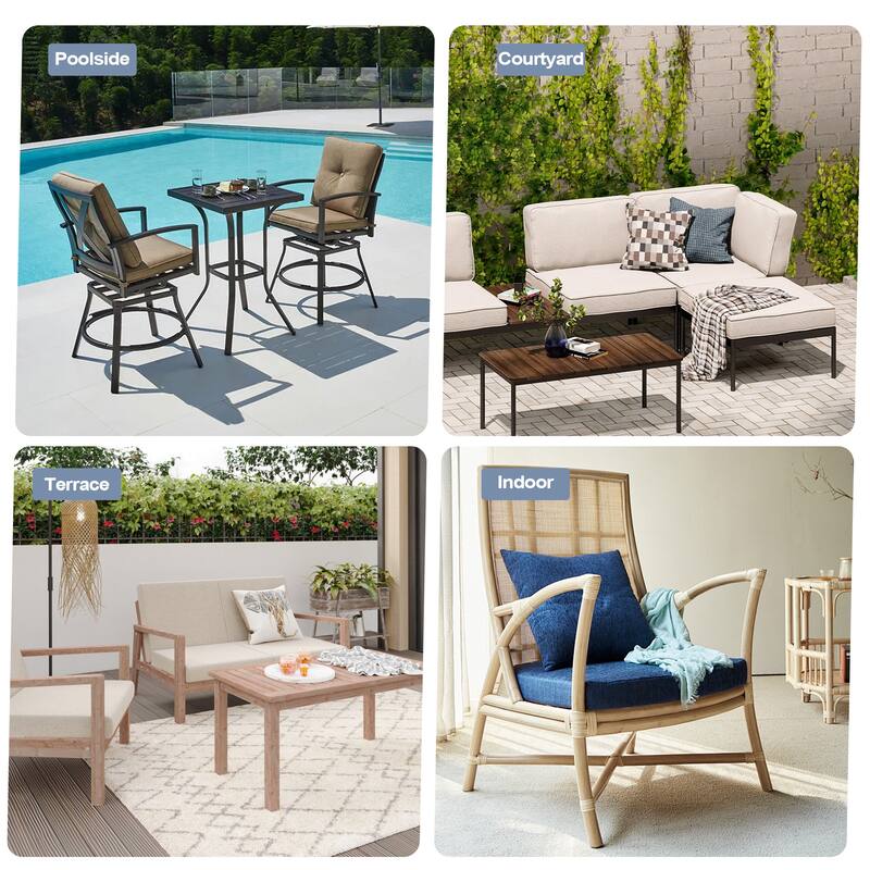 Pellebant 24 x 24 x 5.5 in Outdoor Patio Seat Cushion Set with Sunbrella Fabric