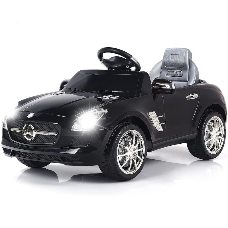 Costway BLACK MERCEDES BENZ SLS R/C MP3 KIDS RIDE ON CAR ELECTRIC - Black - Kids