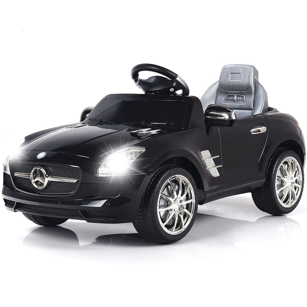 Costway BLACK MERCEDES BENZ SLS R/C MP3 KIDS RIDE ON CAR ELECTRIC