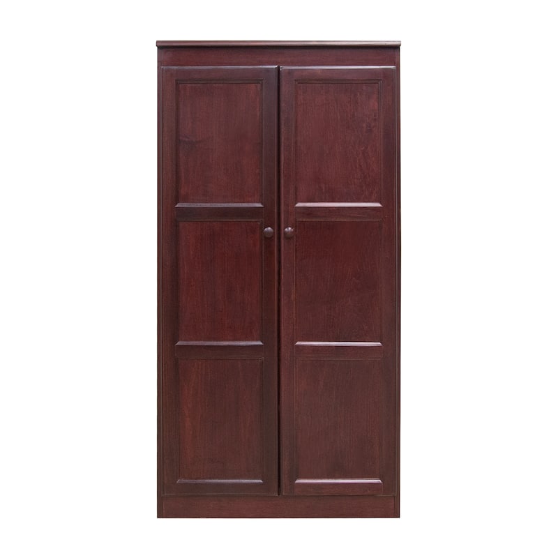 Concepts in Wood Armoire Wardrobe Closet, 5 ft Tall - Cherry