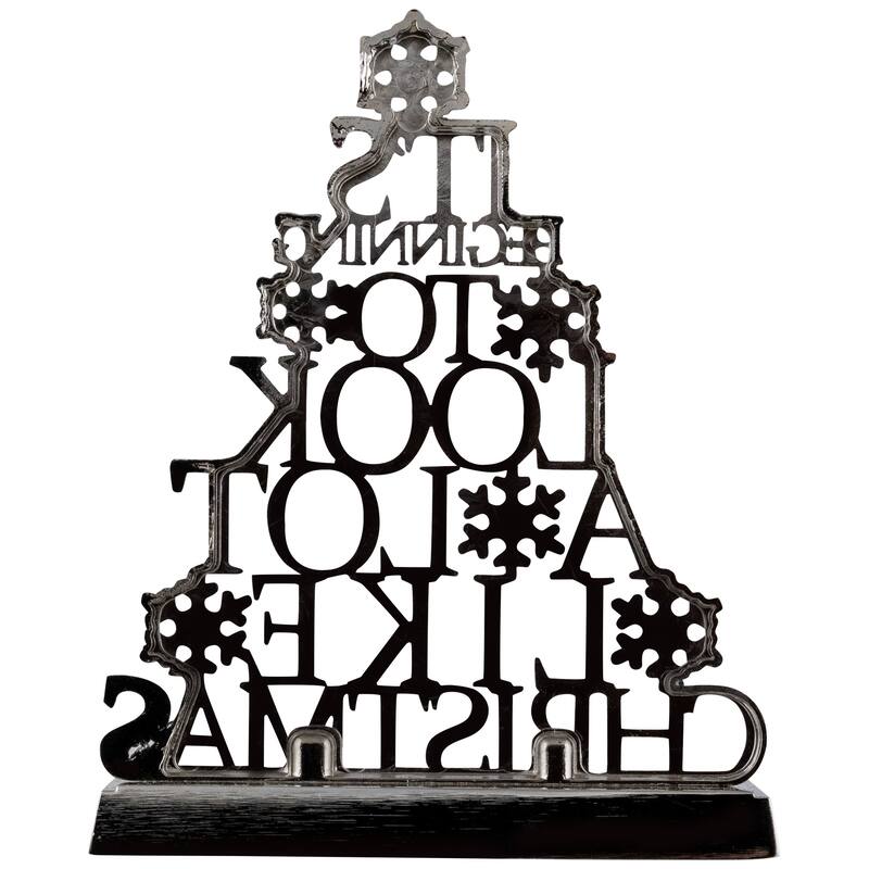 "It's Beginning to Look a Lot Like Christmas" Metal Tree Stocking Holder - 6.5"