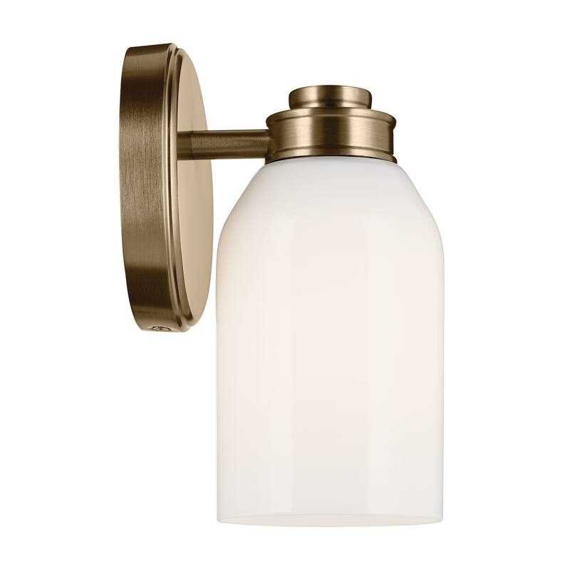 Kichler Lighting Shae 8.25" 1-Light Wall Sconce with White Opal Glass in Champagne Bronze