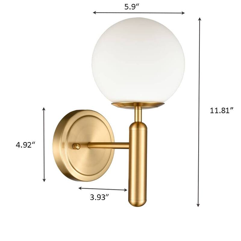 Sora Mid-Century Modern Wall Sconces With Opal Globe Shade Set of 2