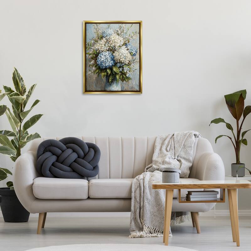 Stupell Muted Classic Hydrangeas Framed Floater Canvas Wall Art Design By Franklyn Gregory