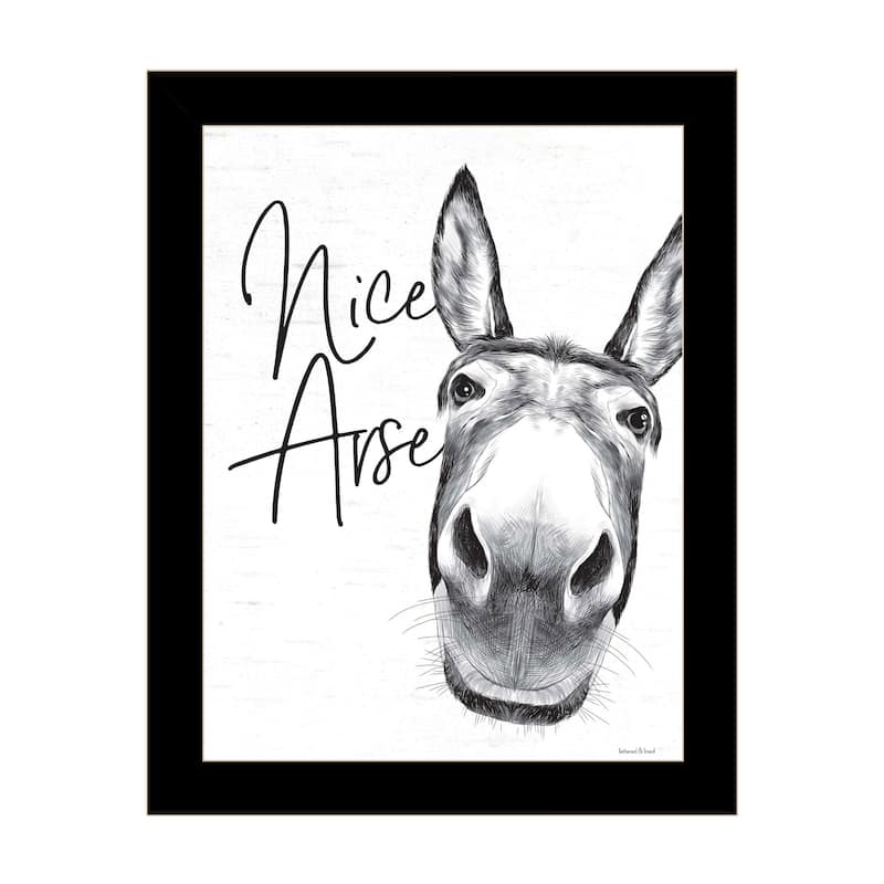 Trendy Decor 4U "Nice Ar-se" Framed Wall Art, Modern Home Décor Framed Print Wall Decoration by Lettered & Lined - Black