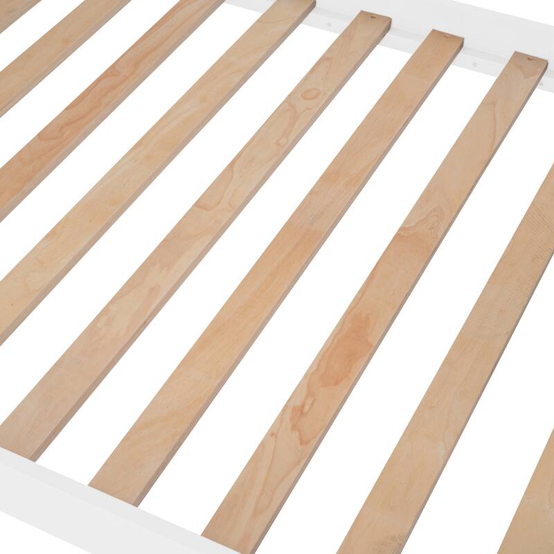 Stairway Twin-Over-Twin Bunk Bed with Storage Shelves and Guard Rail, Convertible Design