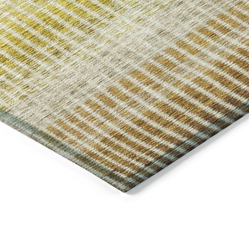 Machine Washable Indoor/ Outdoor Contemporary Stripes Chantille Rug