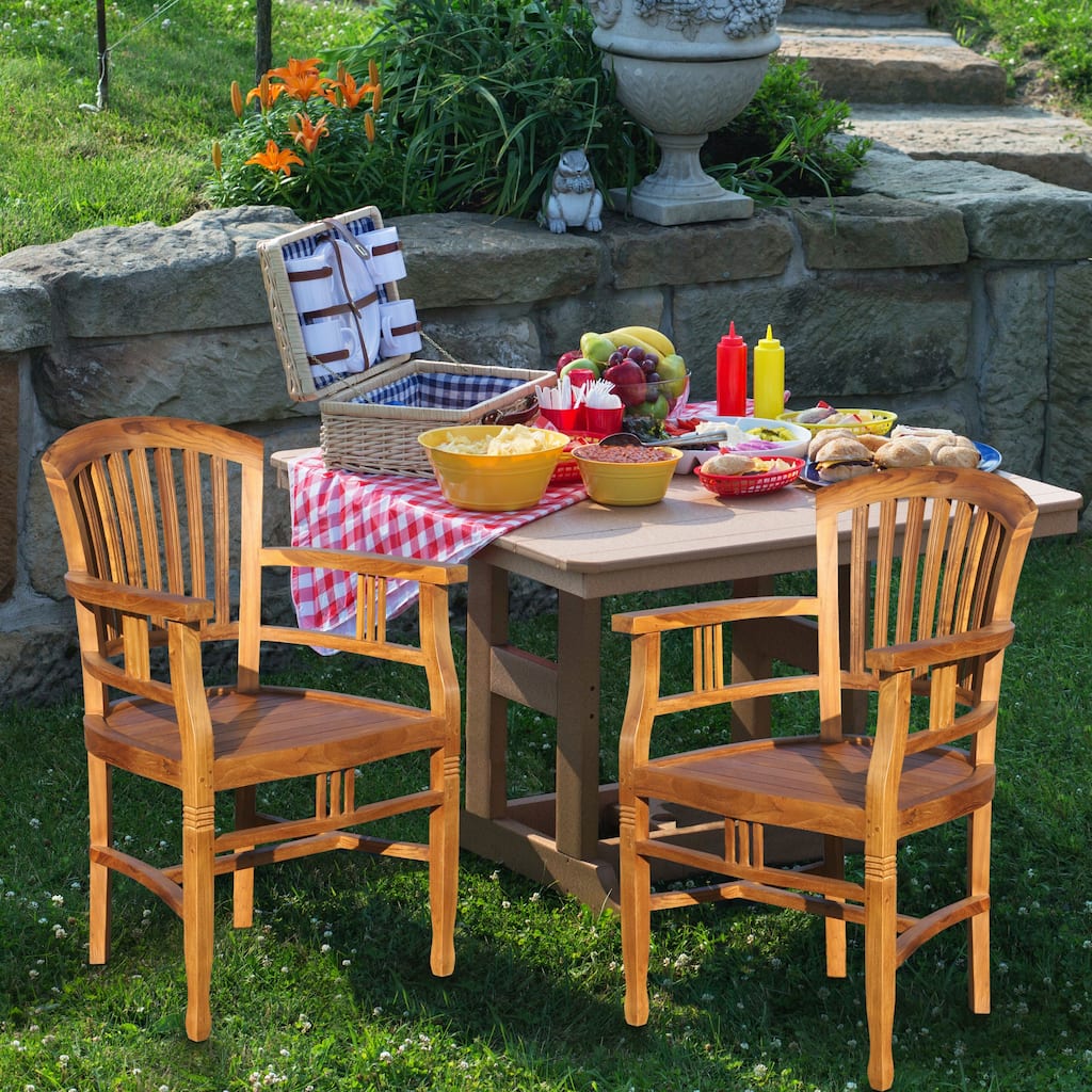 Chic Teak Orleans Teak Wood Indoor/ Outdoor Dining Arm Chair