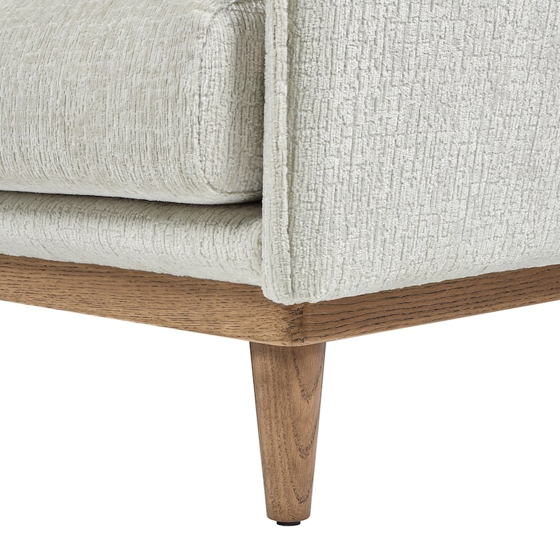 Haven 83" Oak Wood Chenille Flange Arm Sofa with Removable Cushions