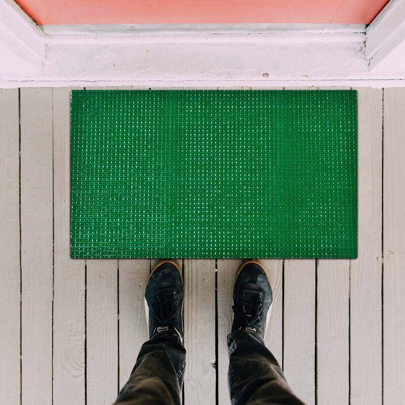 Outdoor Front Door Mat Pixie Artifical Grass Rug 24x16 Inch Green - 16 W x 24 L x 1/2 H - Green