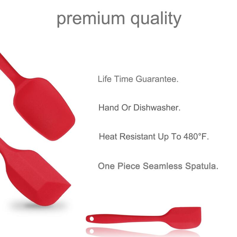 Silicone 3Pcs Heat Resistant Non-scratch Turner Non Stick Spatula Set